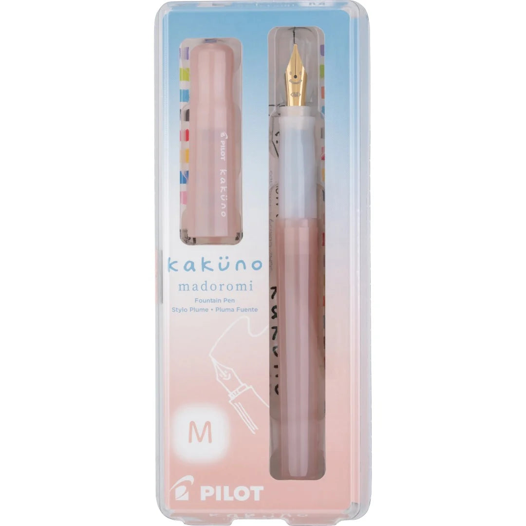 Pluma Fuente Pilot Kakuno madoromi Rosado Claro Punta Media Dorada