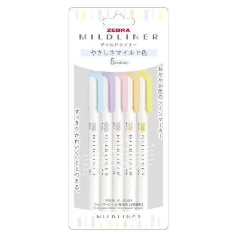 Set de 5 colores de relatadores Mildliners -Colores Suaves