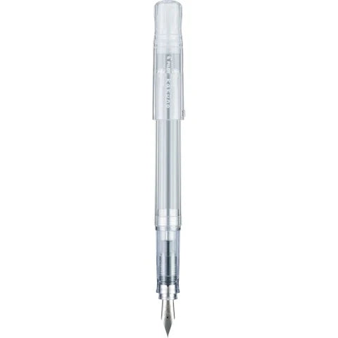 Pluma Fuente Pilot Kakuno Transparente Punta Extra Fina Plateada