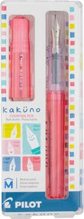 Pluma Fuente Pilot Kakuno Coral Punta Media Plateada