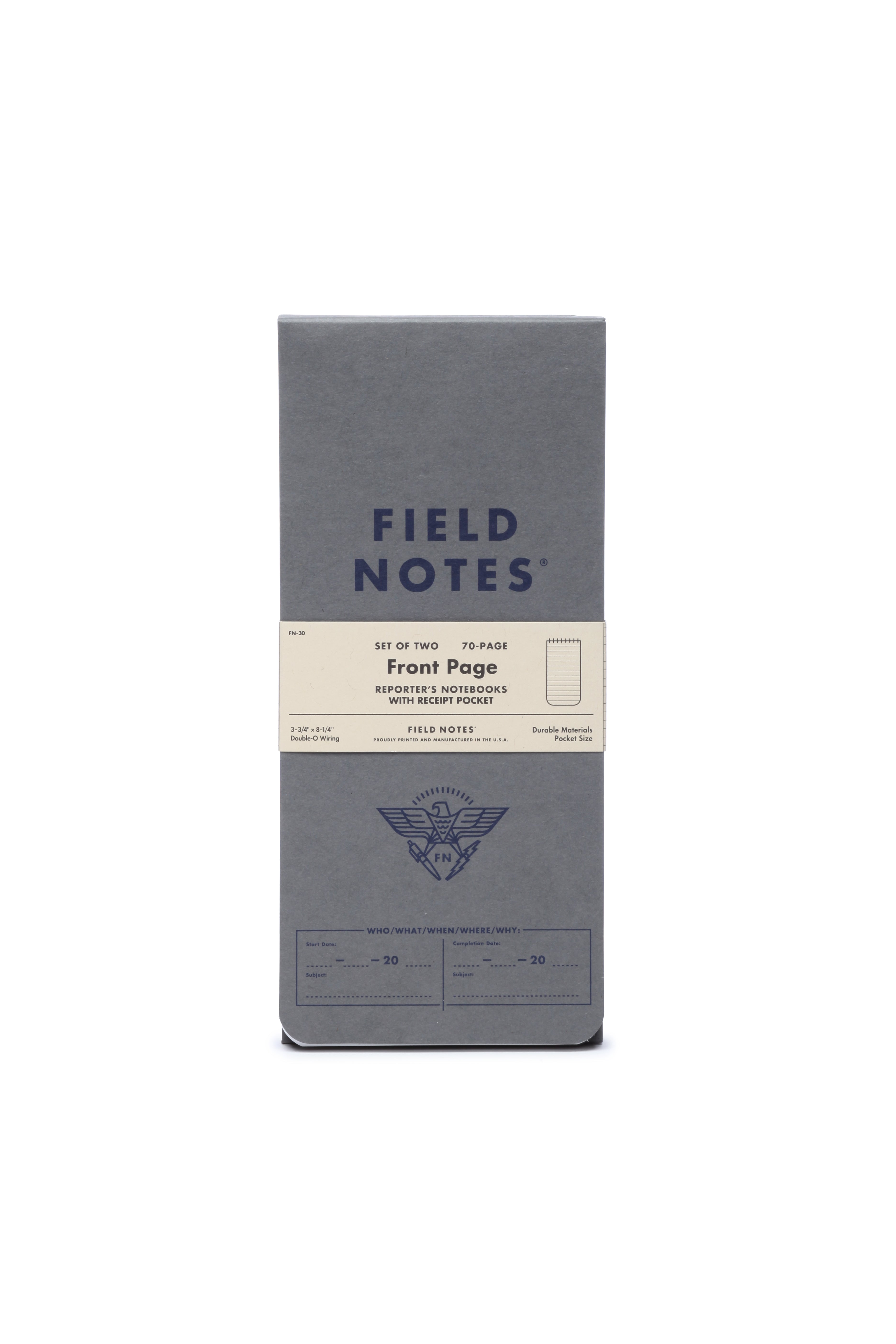 Field Notes Front Page