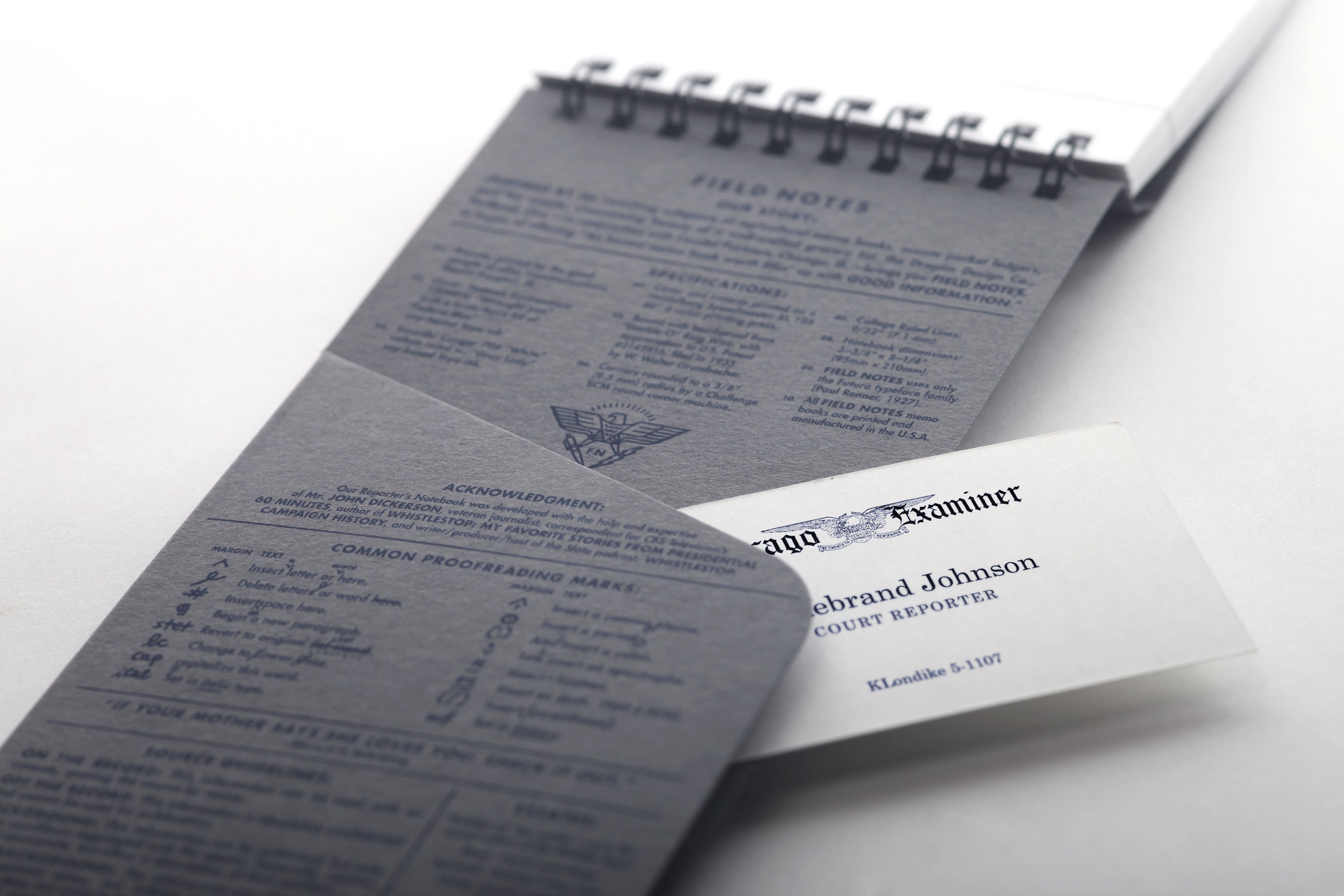 Field Notes Front Page