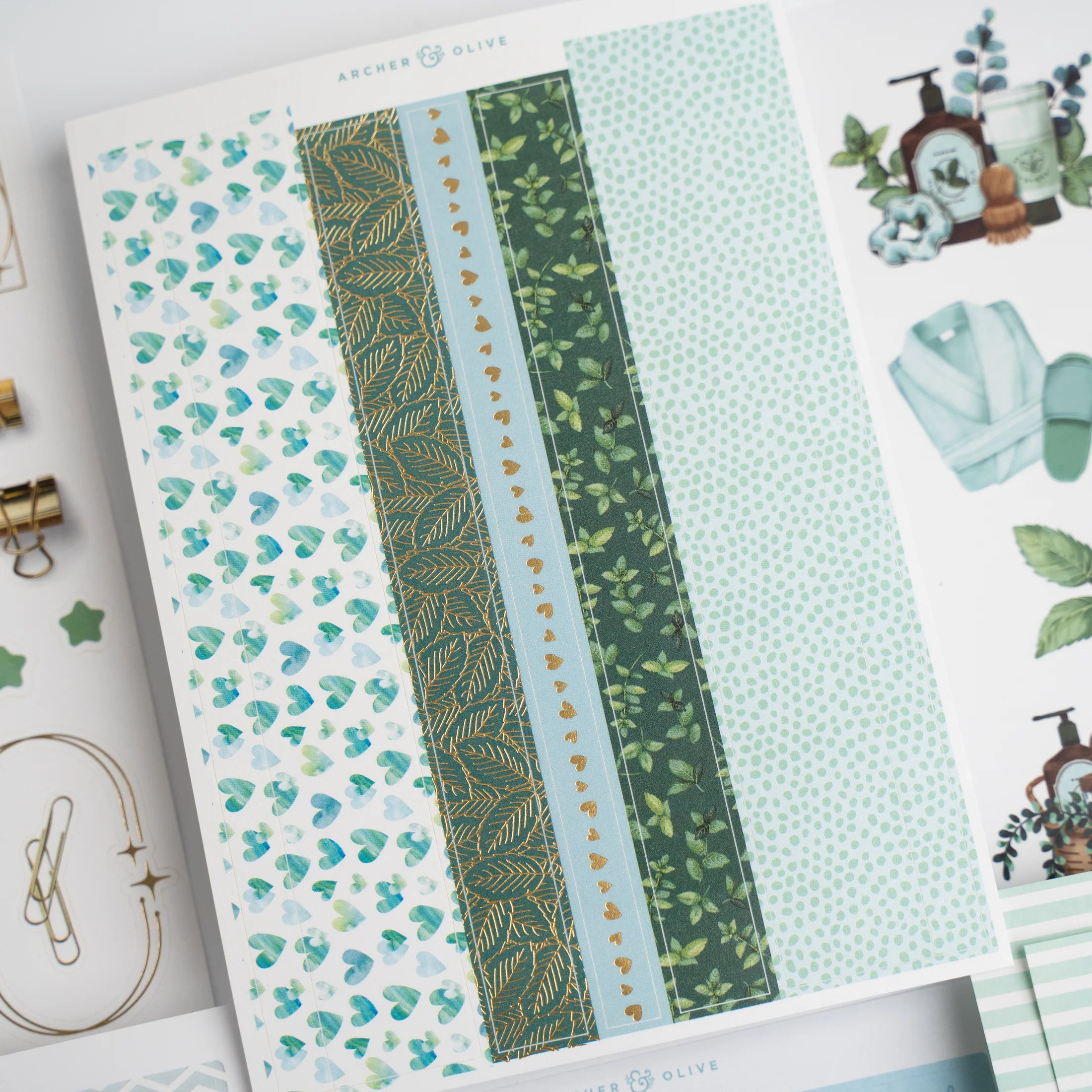 Kit para decorar cuaderno Minty Fresh