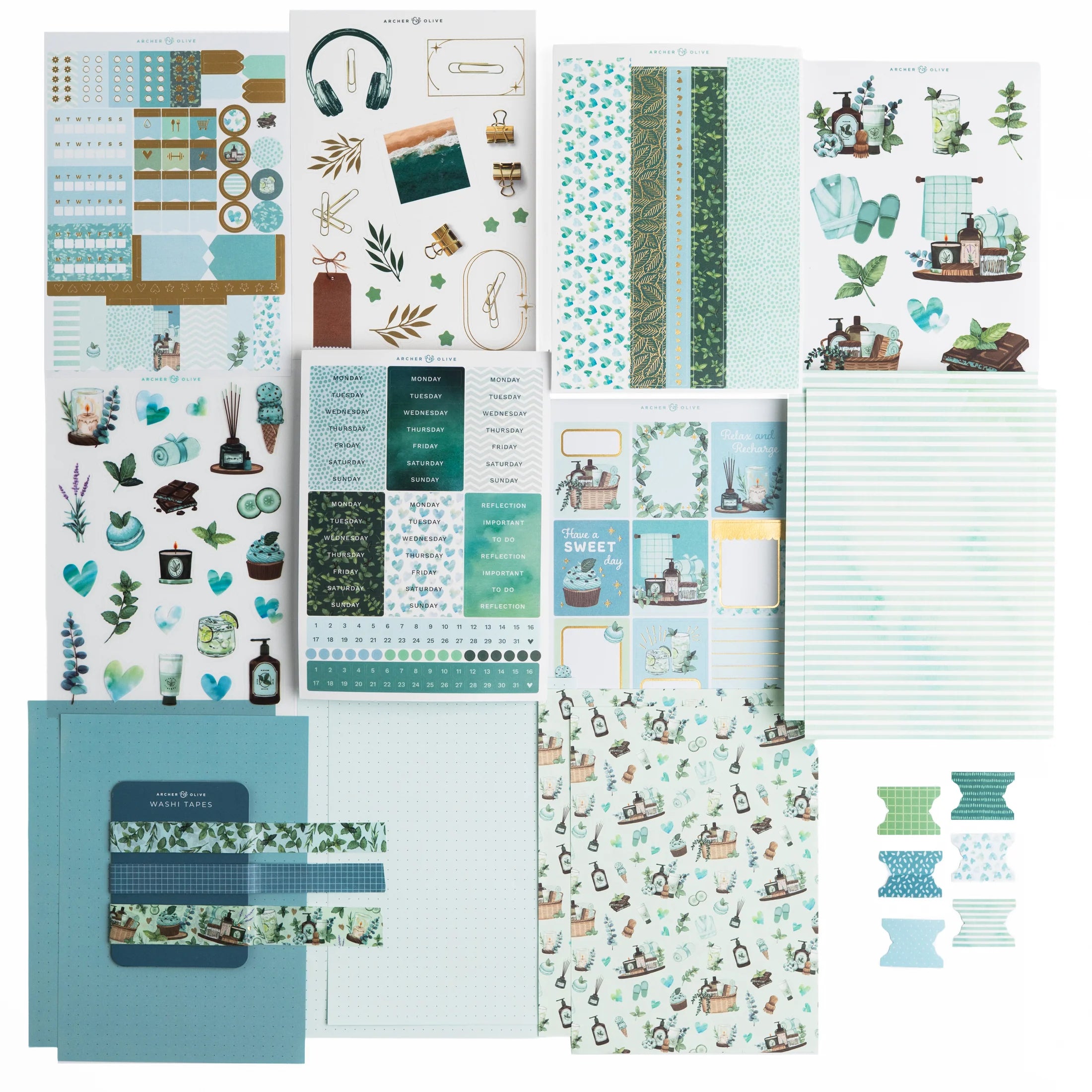 Kit para decorar cuaderno Minty Fresh