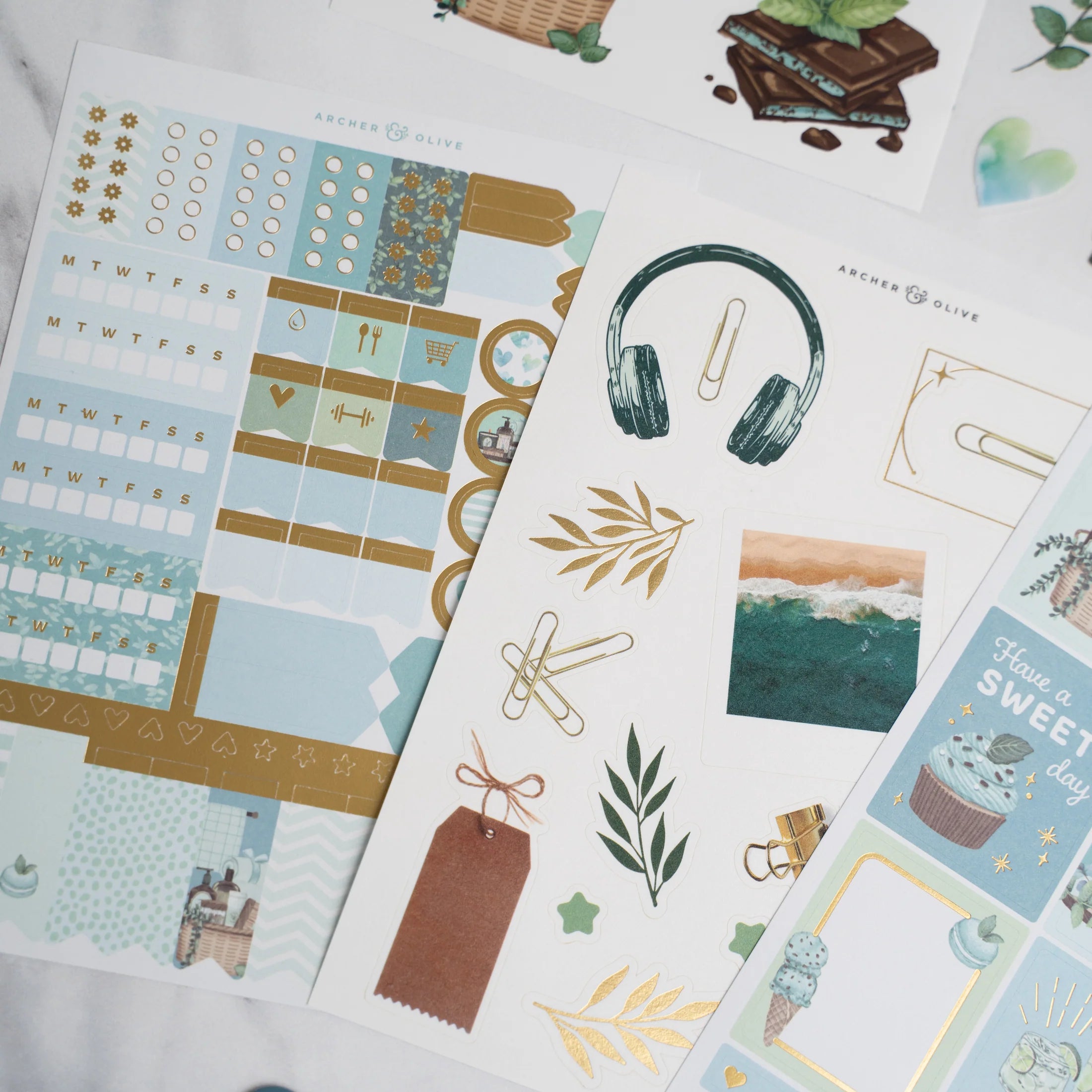 Kit para decorar cuaderno Minty Fresh