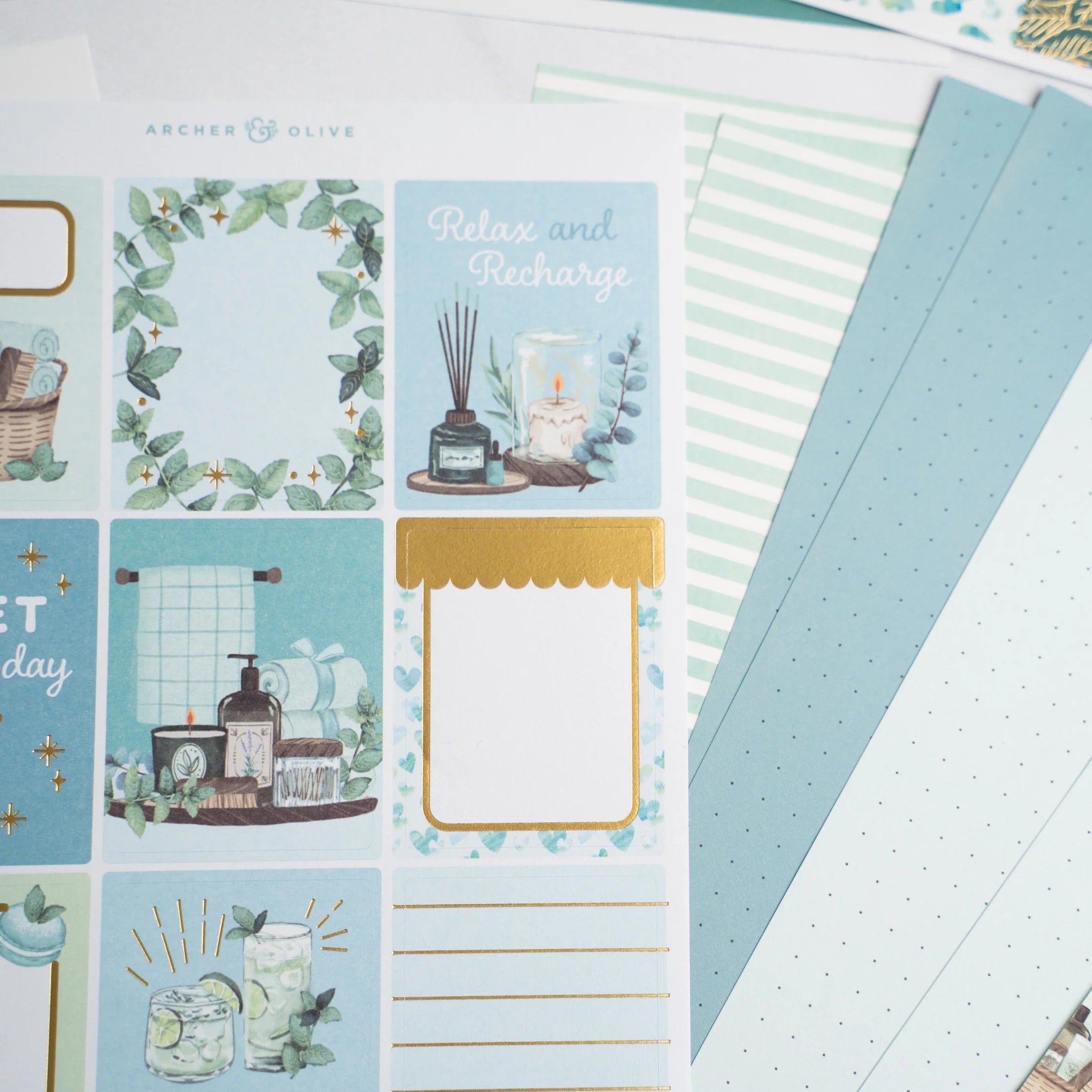 Kit para decorar cuaderno Minty Fresh