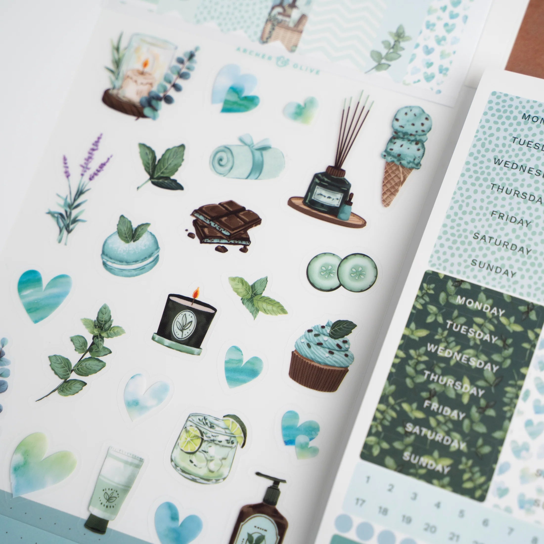 Kit para decorar cuaderno Minty Fresh