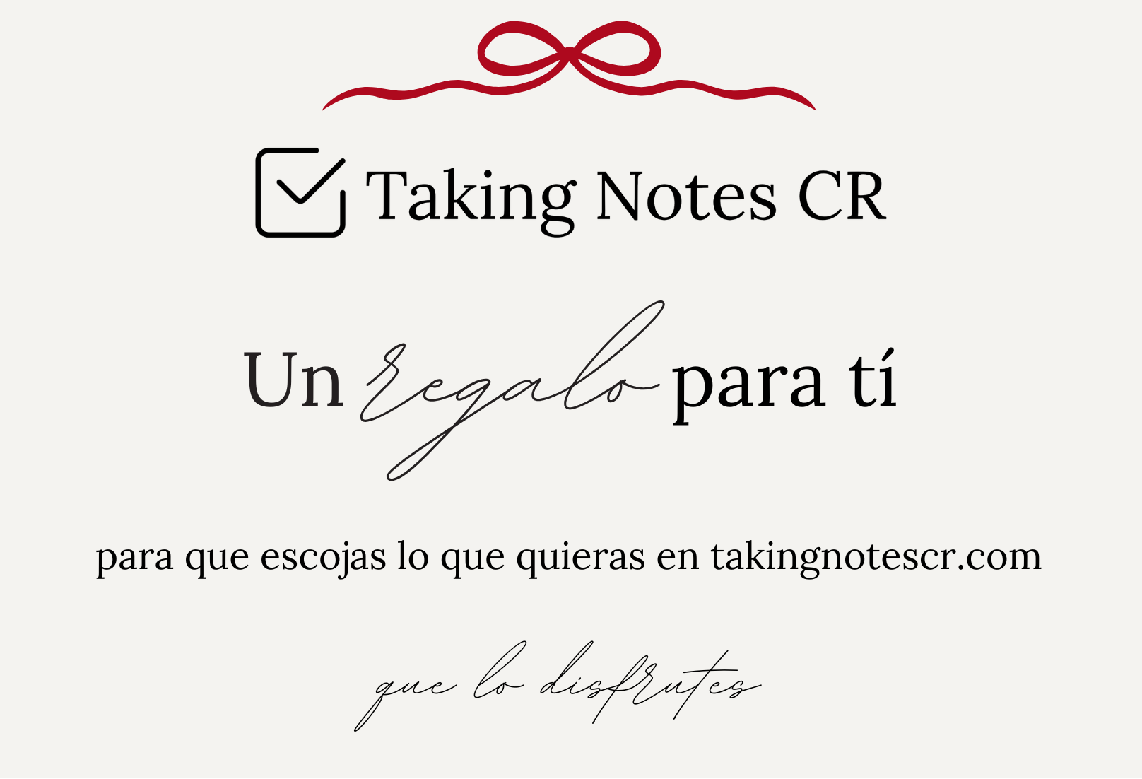 Tarjeta de Regalo Taking Notes CR