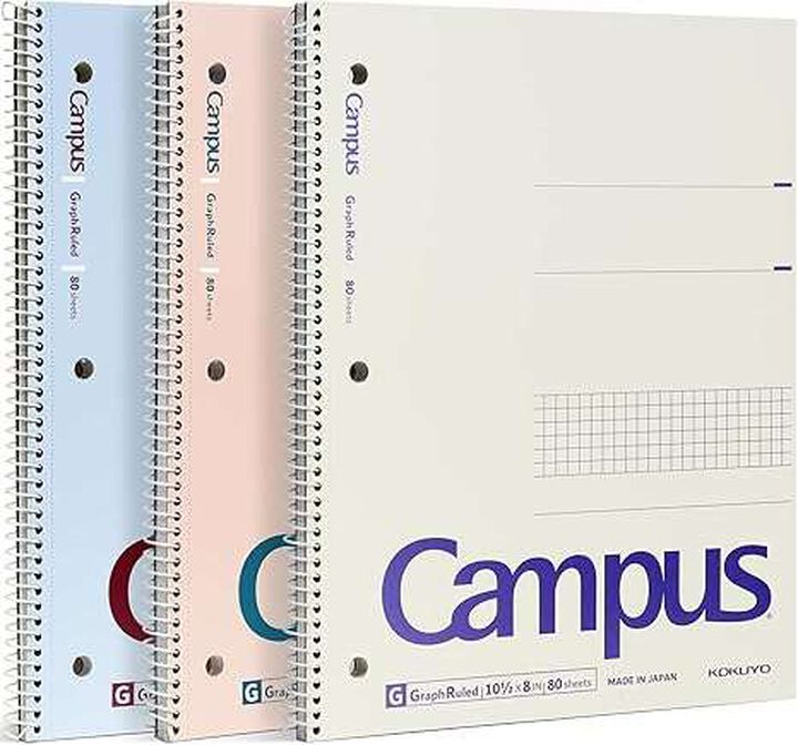 Cuadernos Kokuyo Campus Cuadriculados de Resortes Pack de 3