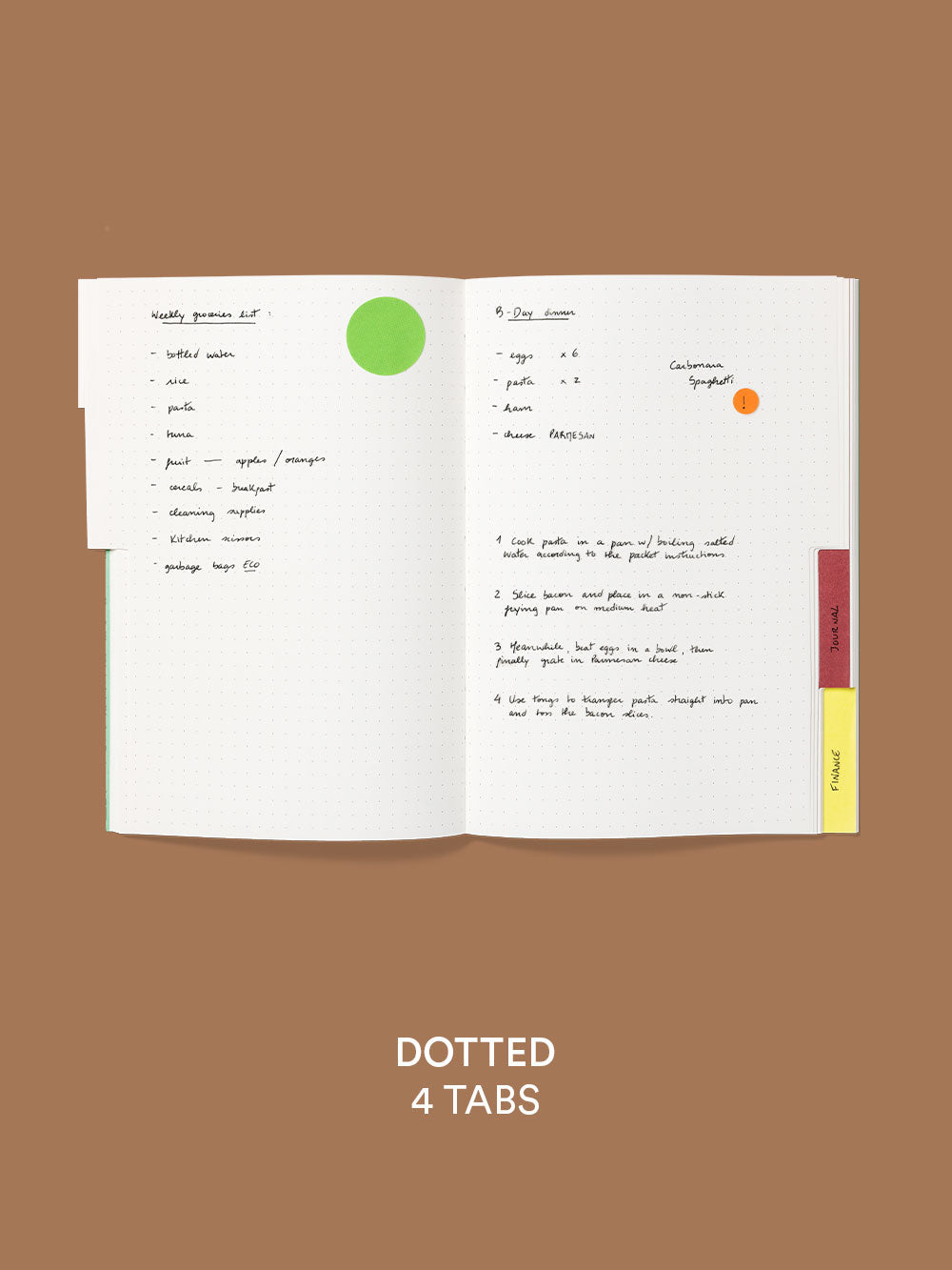 Cuaderno Tabbed Hojas Punteadas